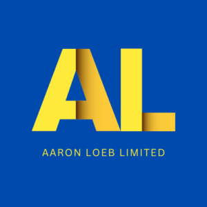 Blue And Yellow Typography Company Logo