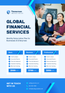 Blue Professional Financial Service Pricing Flyer