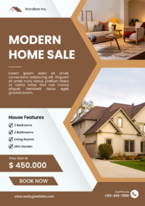 Brown And Grey Modern Home Sale Flyer