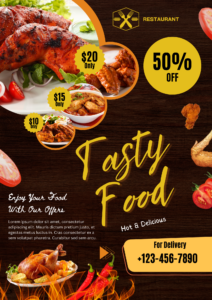 Brown and Yellow Modern Food Promotion Flyer
