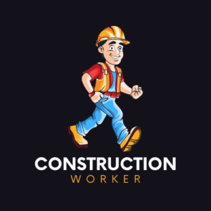 Colorful Abstract Illustrative Construction Worker Logo