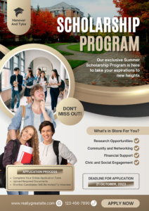Cream And White Modern Scholarship Program Flyer