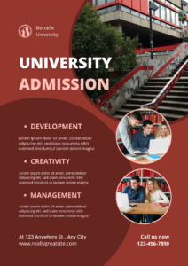 Maroon Modern University Promotion Flyer